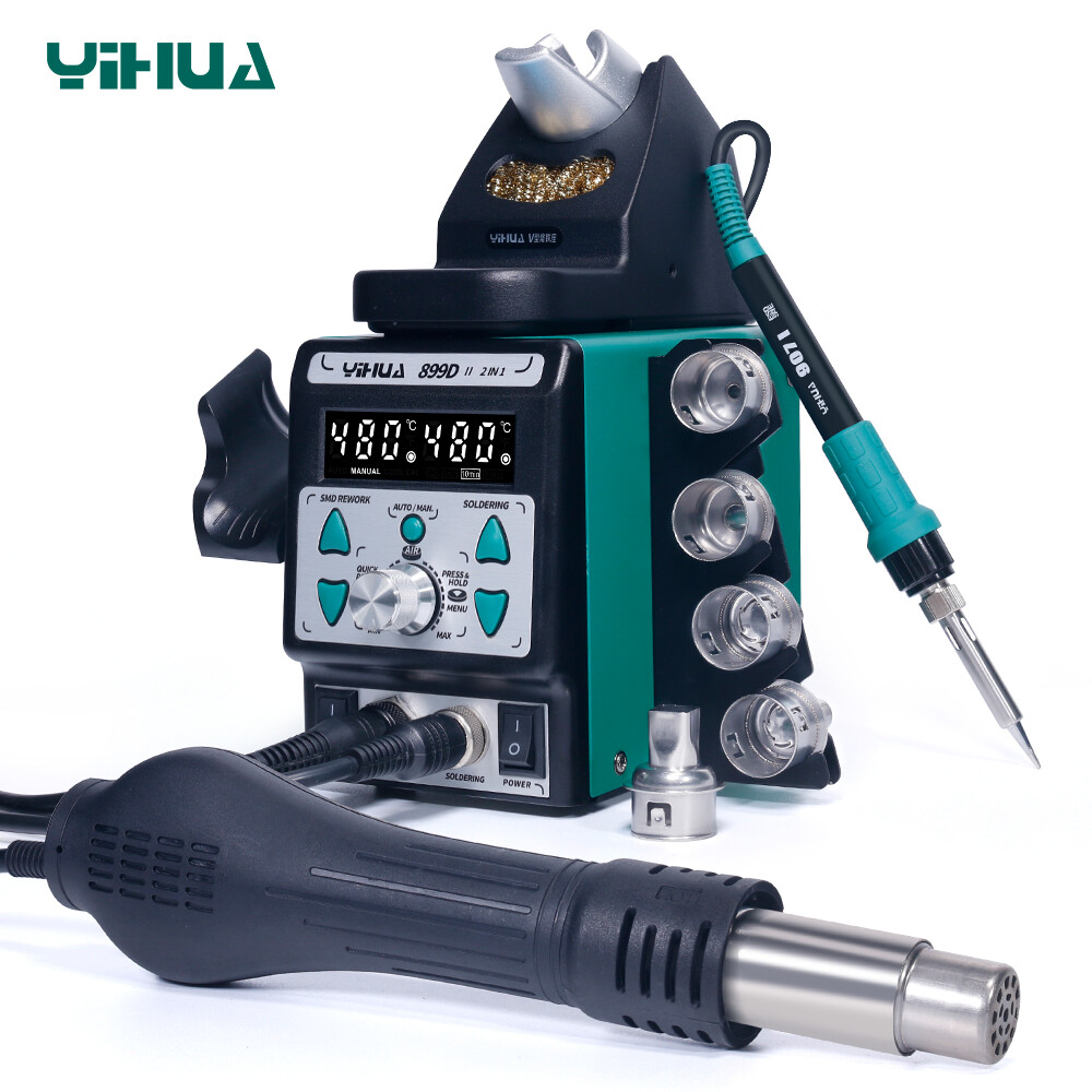 YIHUA 882D Mini Case Soldering Kit Station 899D-II Upgraded Bracket Desoldering