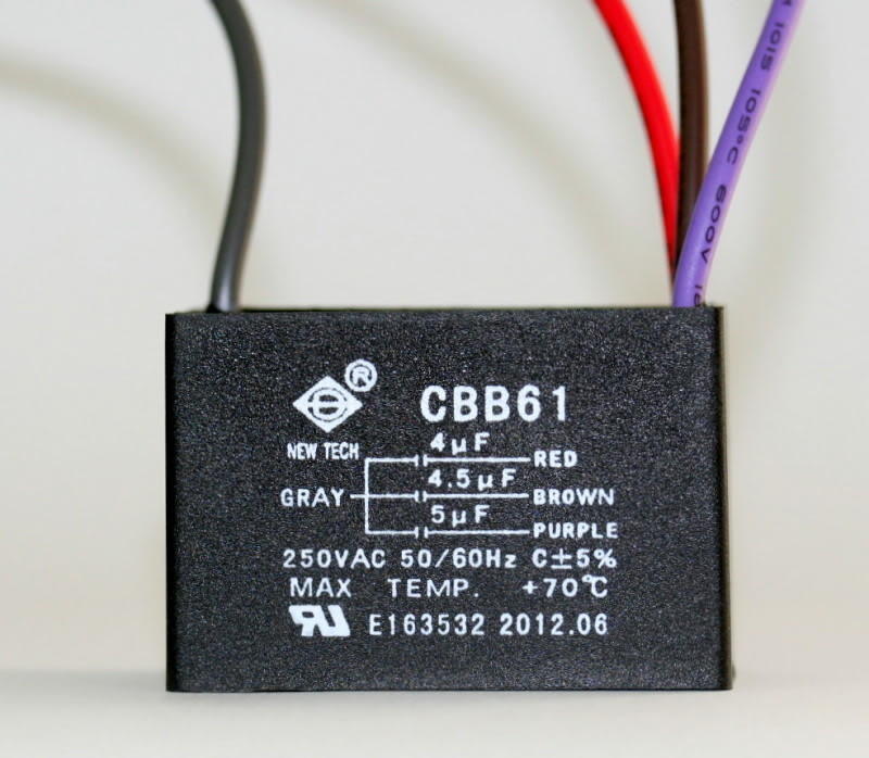 CEILING FAN CAPACITOR CBB61 4uf+4.5uf+5uf 4 WIRE