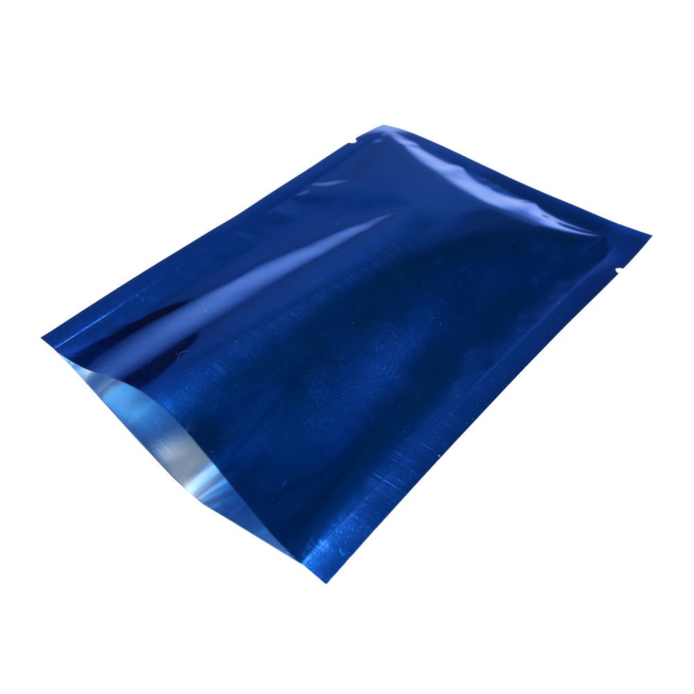 Blue Metallic Empty Top Mylar Pouches Durable Sealable Packing Bag Various Sizes