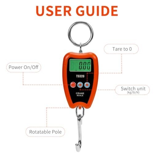 Digital Crane Scale 300kg/660lbs 200kg/440lbs with LED Handheld Mini Hanging