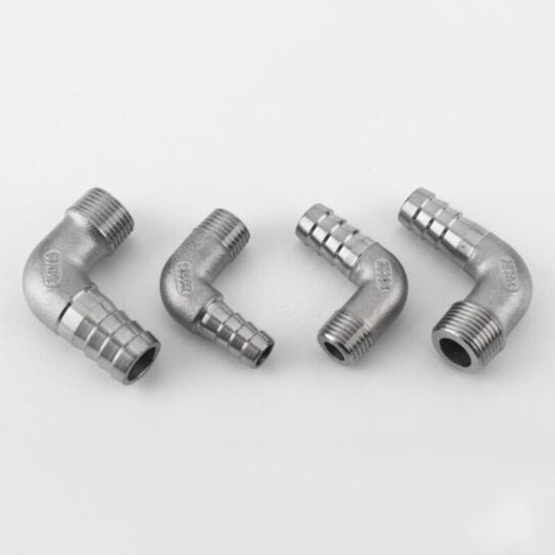 304 Stainless Steel Male Thread Fitting x Barb Hose Tail End Elbow Connector new