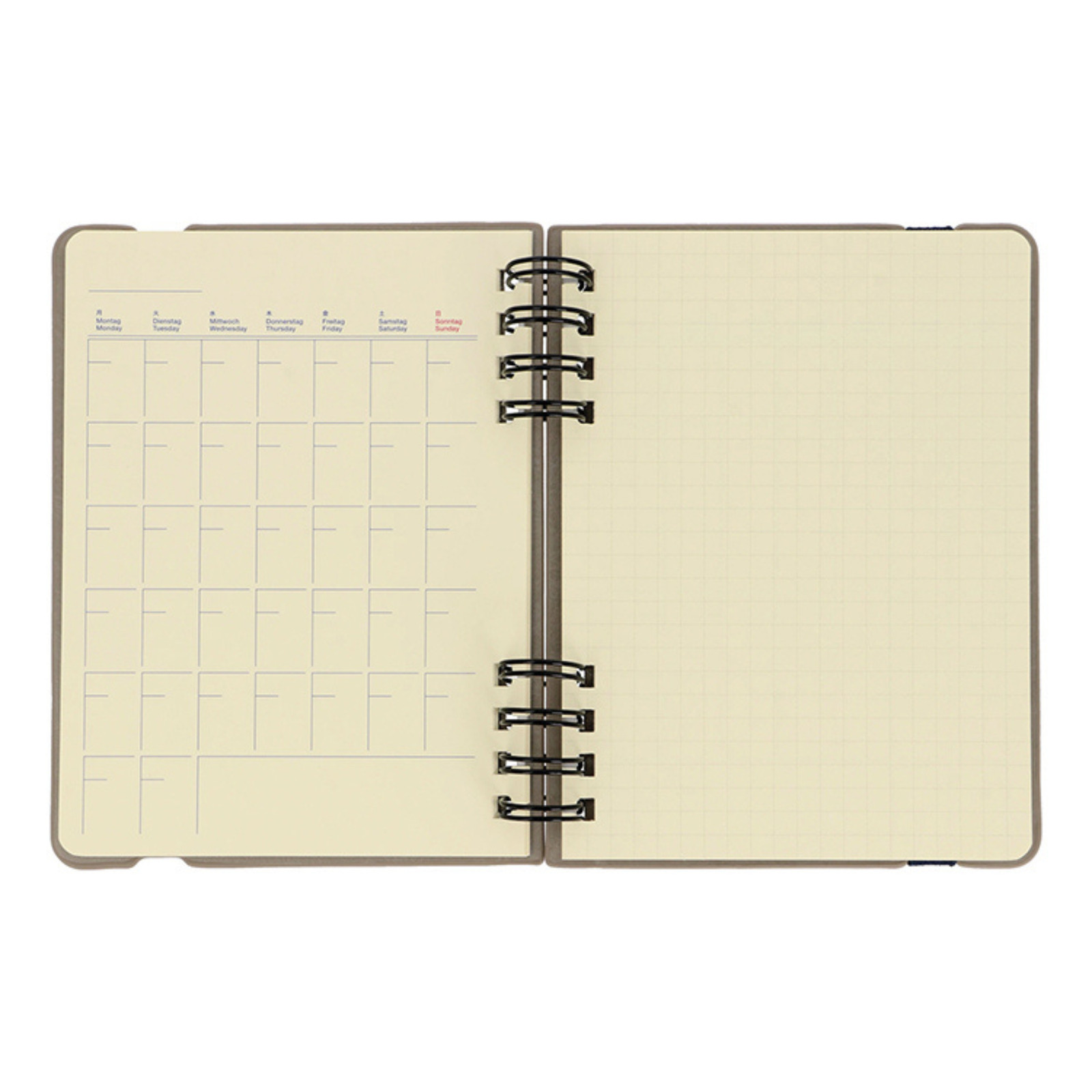 Delfonics Rollbahn Flexible Monthly Diary Refills [Undated]: 5.2 in. x 7 in. Cre