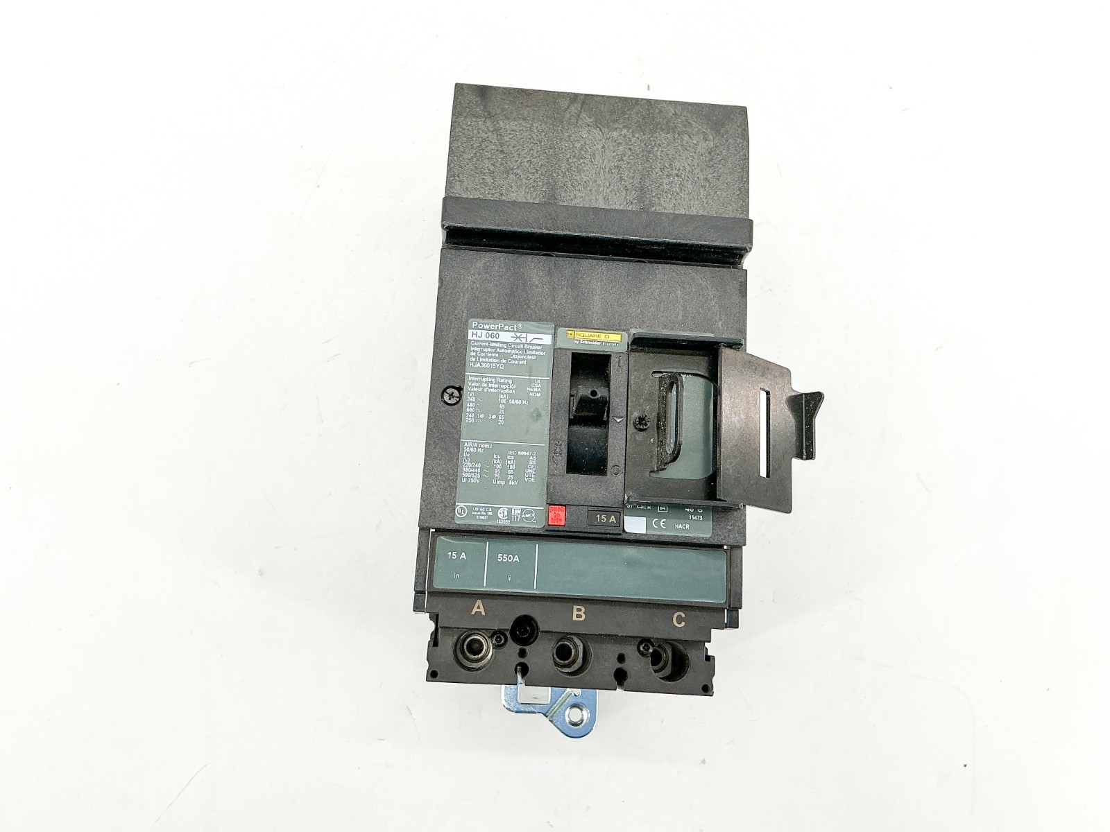 Square D HJA36015YQ Current Limiting Circuit Breaker 3P 15A 600V 50/60HZ
