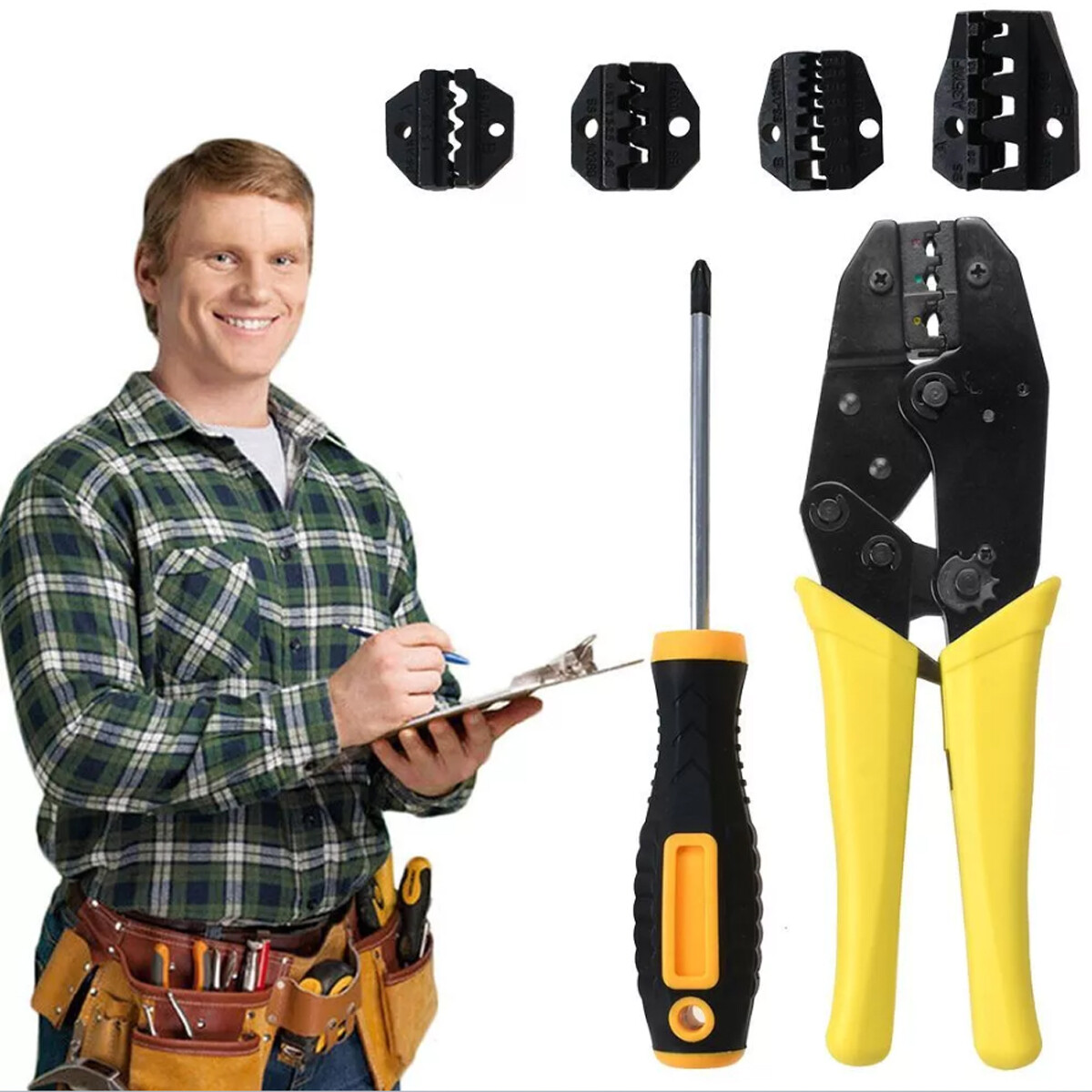 Ratchet Crimper Plier Crimping Tool Cable Wire Connectors Electrical Terminals