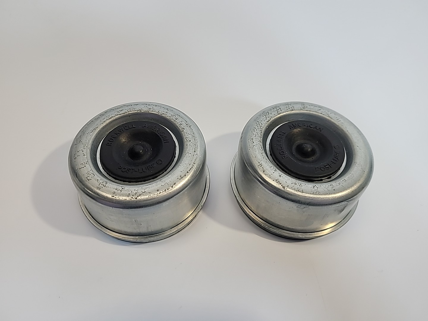 2 Trailer Axle Hub 8 Lug EZ Lube Drive in Dust Cap w/ Removable Grommet 2.72″ OD