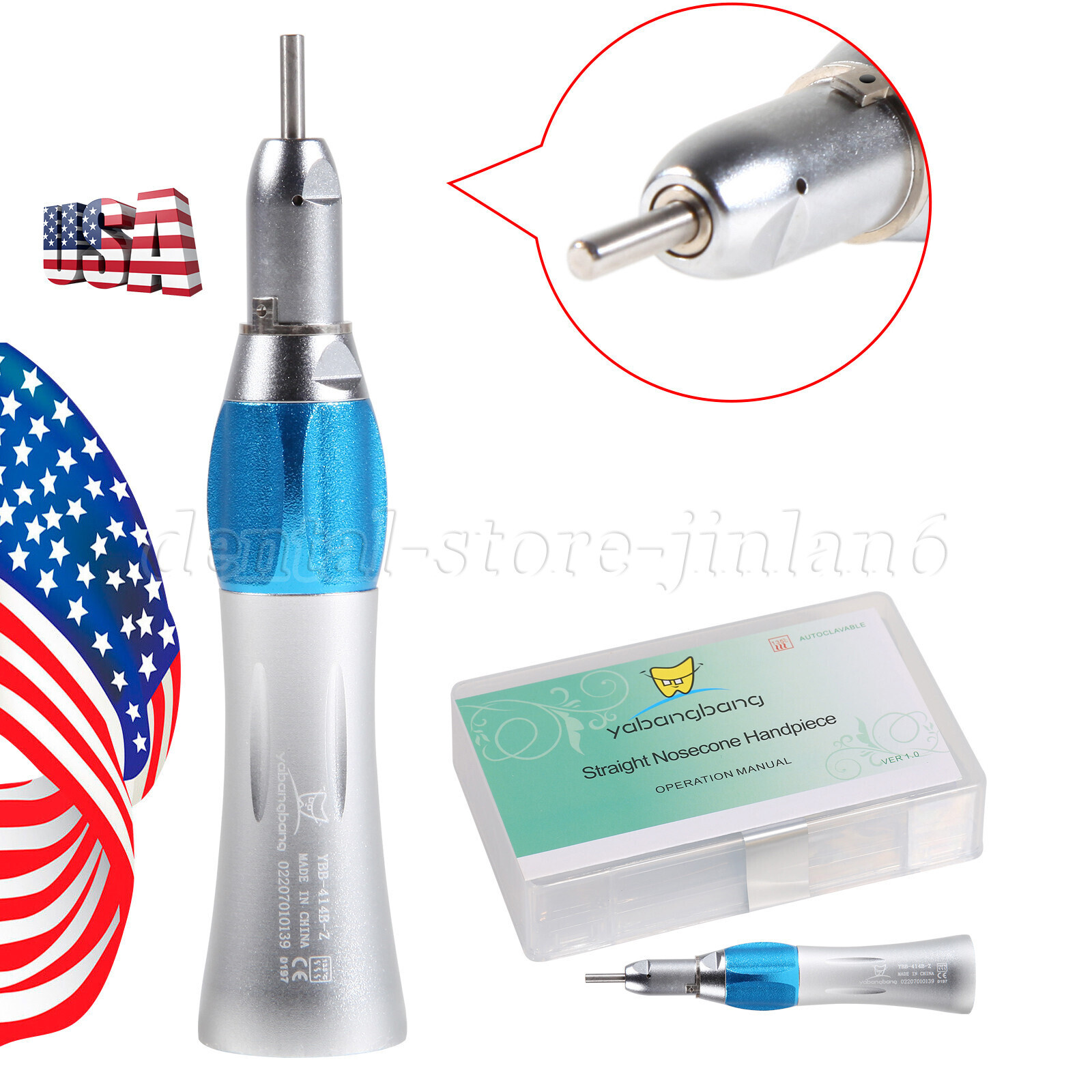 Dental Straight Nose Cone Handpiece Slow Low Speed External Spray