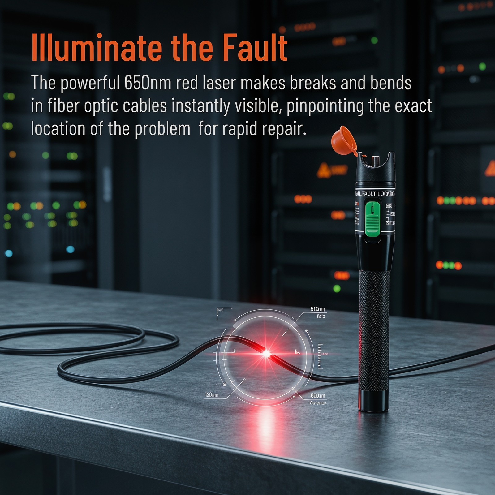 Premium FTTH Fiber Optic Tester Tool Visual Fault Locator Optical Red Light
