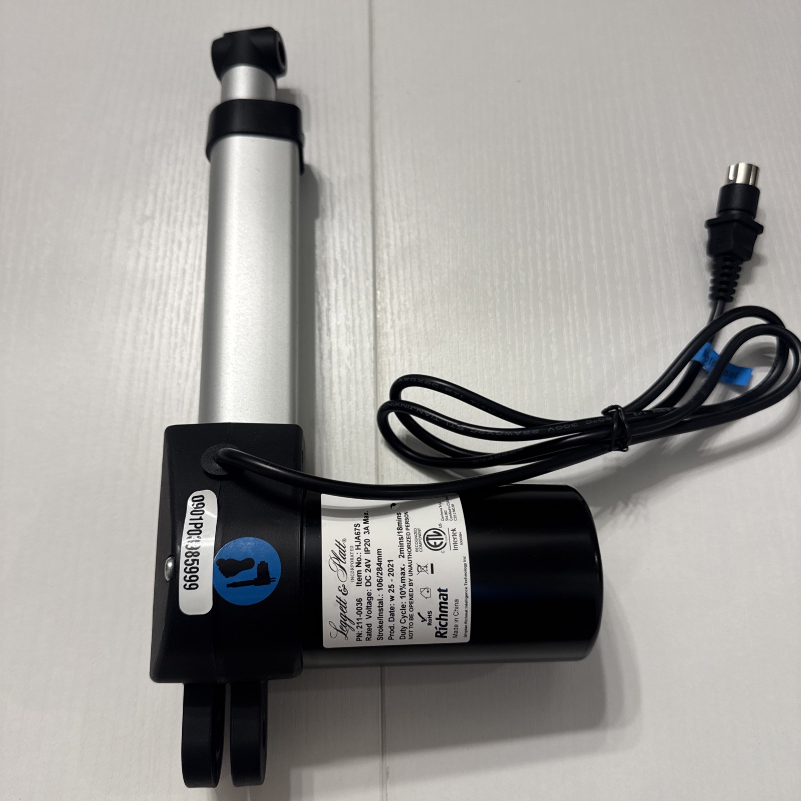 Richmat PN-211-0036 HJA67S Actuator 24V Leggett Platt 4-Pin FOOT Motor