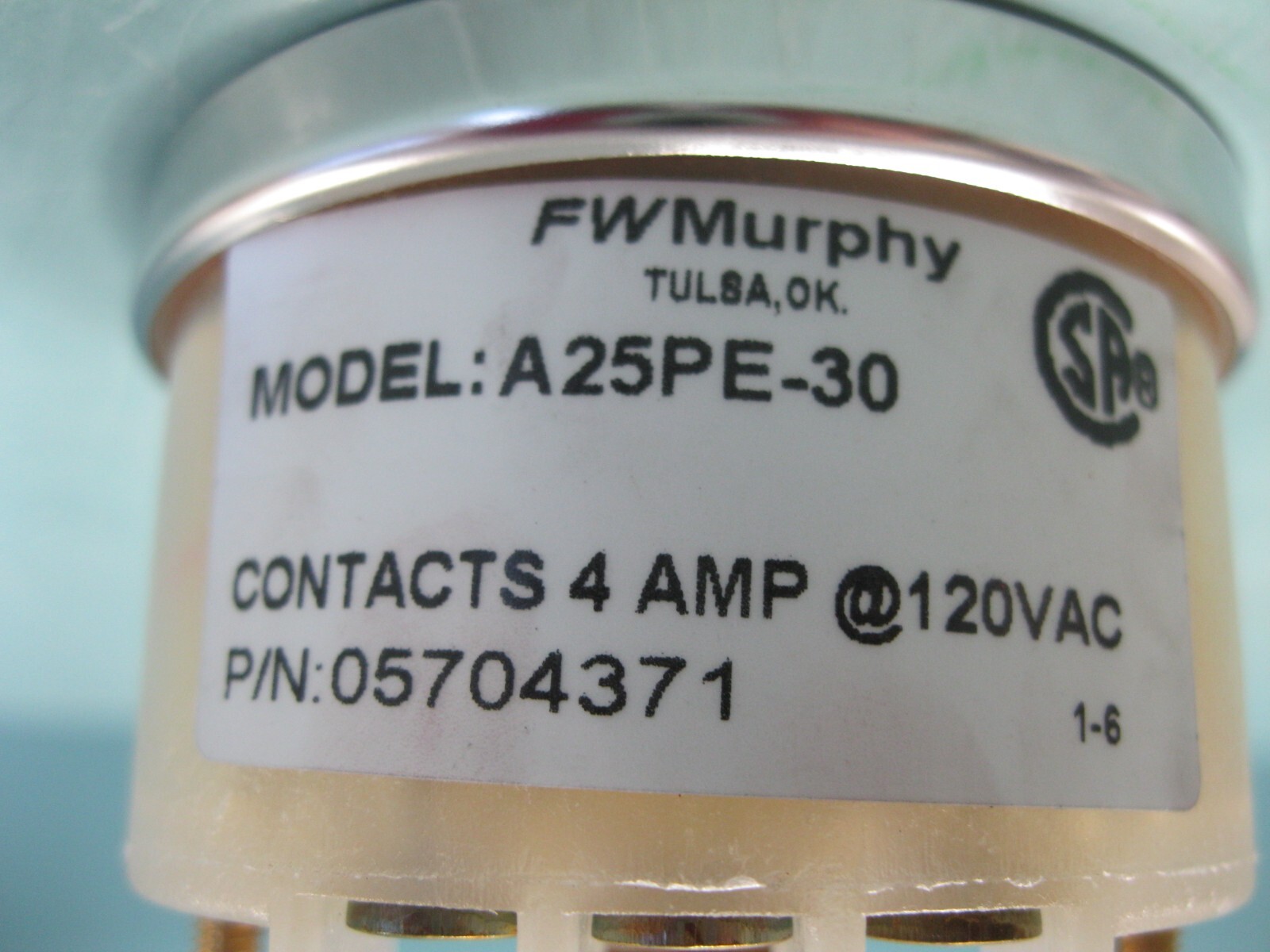 Murphy A25PE-30 Swichgage 0-30 PSI Mechanical Pressure Gauge NEW F14