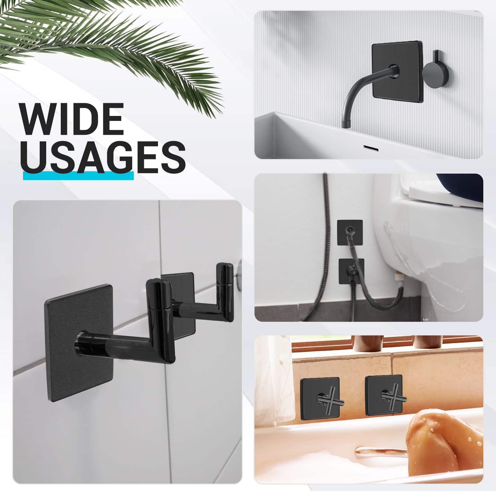Yinkin 1 Pack 3.5 Inch Black Large Shower Arm Flange Square Plumbing