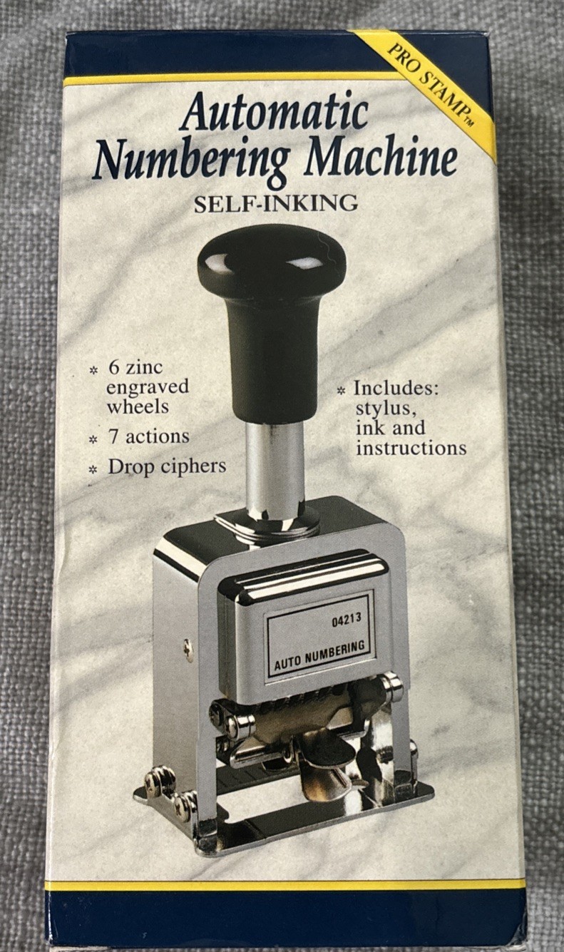 Rogers – Automatic Numbering Machine – 04213 – Self Inking – 6 Wheel