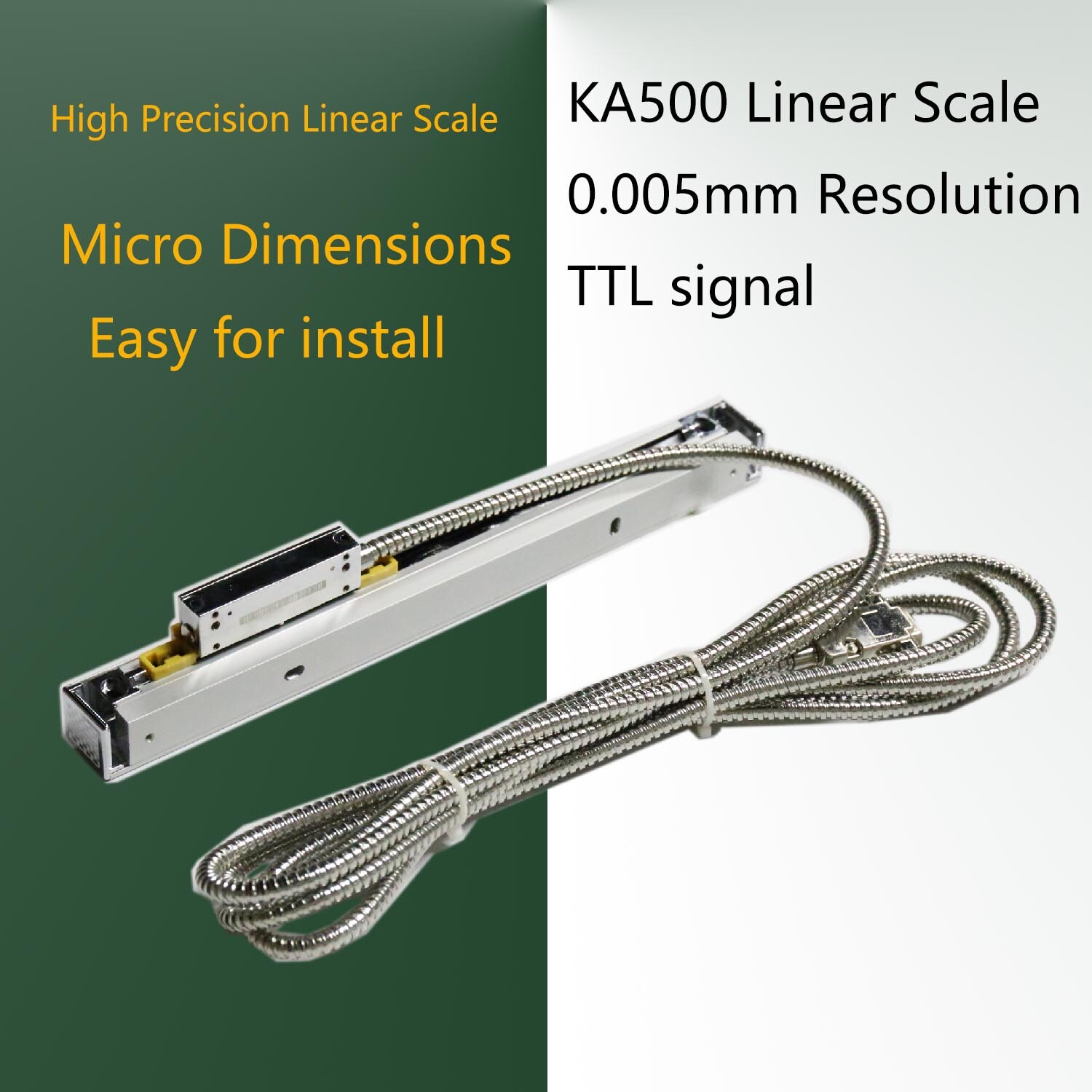 YHSINO KA500-220mm 5V TTL 0.005mm Linear Glass Scale Encoder for Lathe Machines