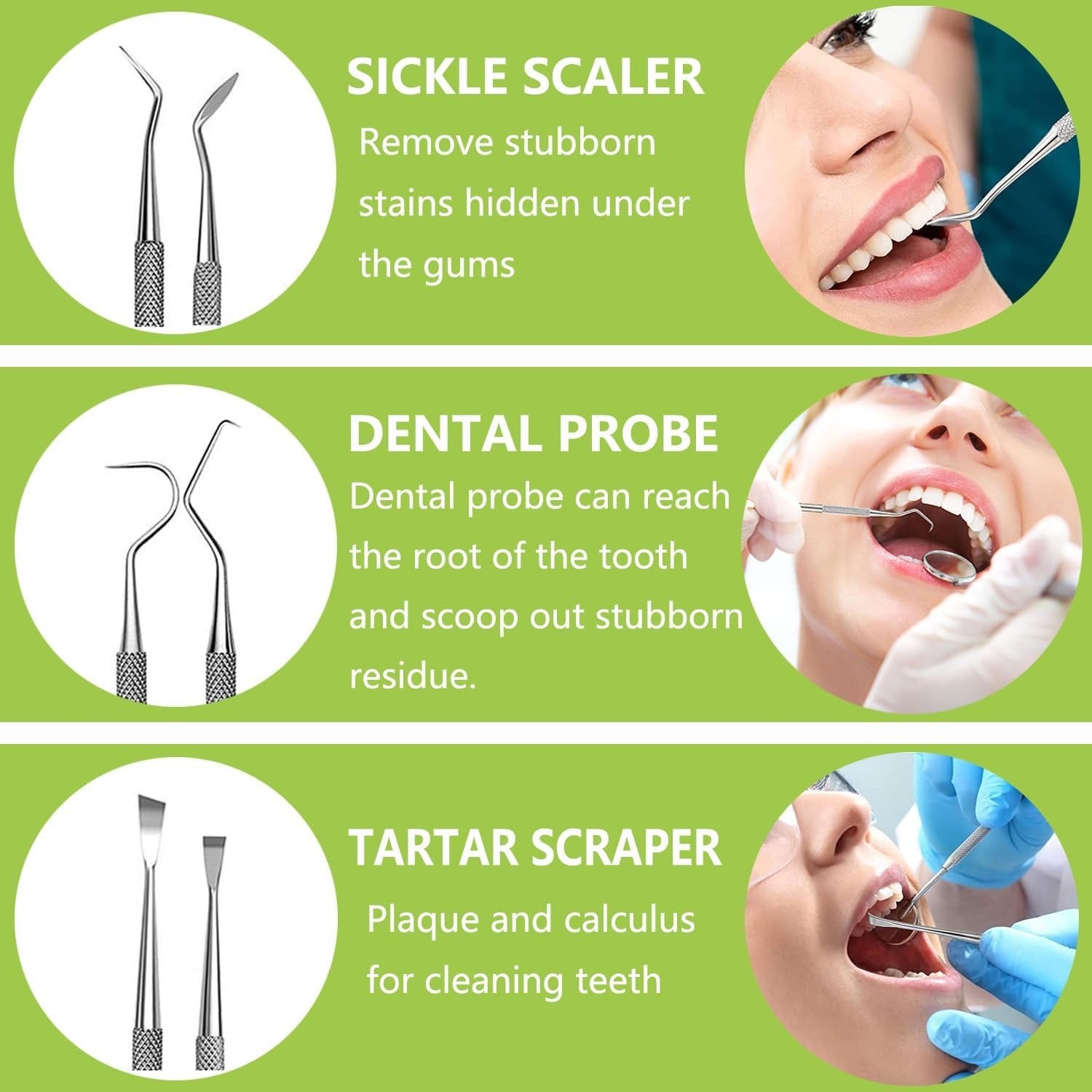 7Pcs Dental Tools, Dental Pick Teeth Cleaning Tools Hygiene Kit, Professional St