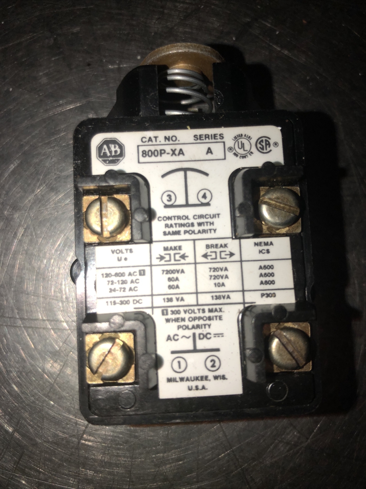 NOS No Box Allen Bradley 800P-XA Ser. A Contact Block Kit