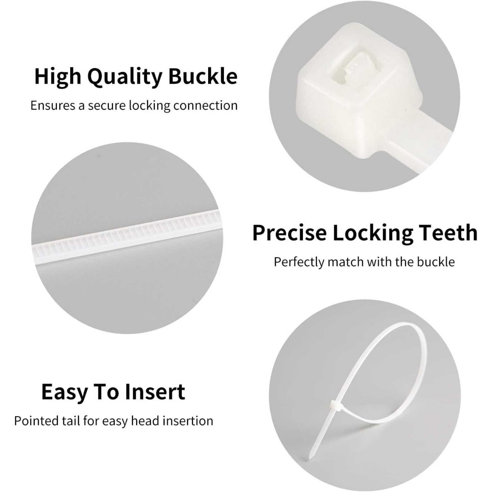 Cable Zip Ties,600 Piece Self-Locking Nylon Cable Ties,PerfecSizes 4+6+8+10+12in