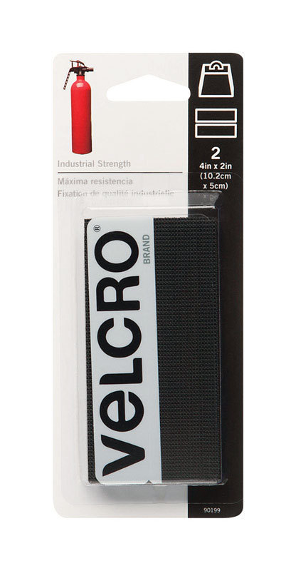 3 ct Velcro Industrial Strength Hook & Loop Fastener 4″ L x 2″ W Black 2pk 90199