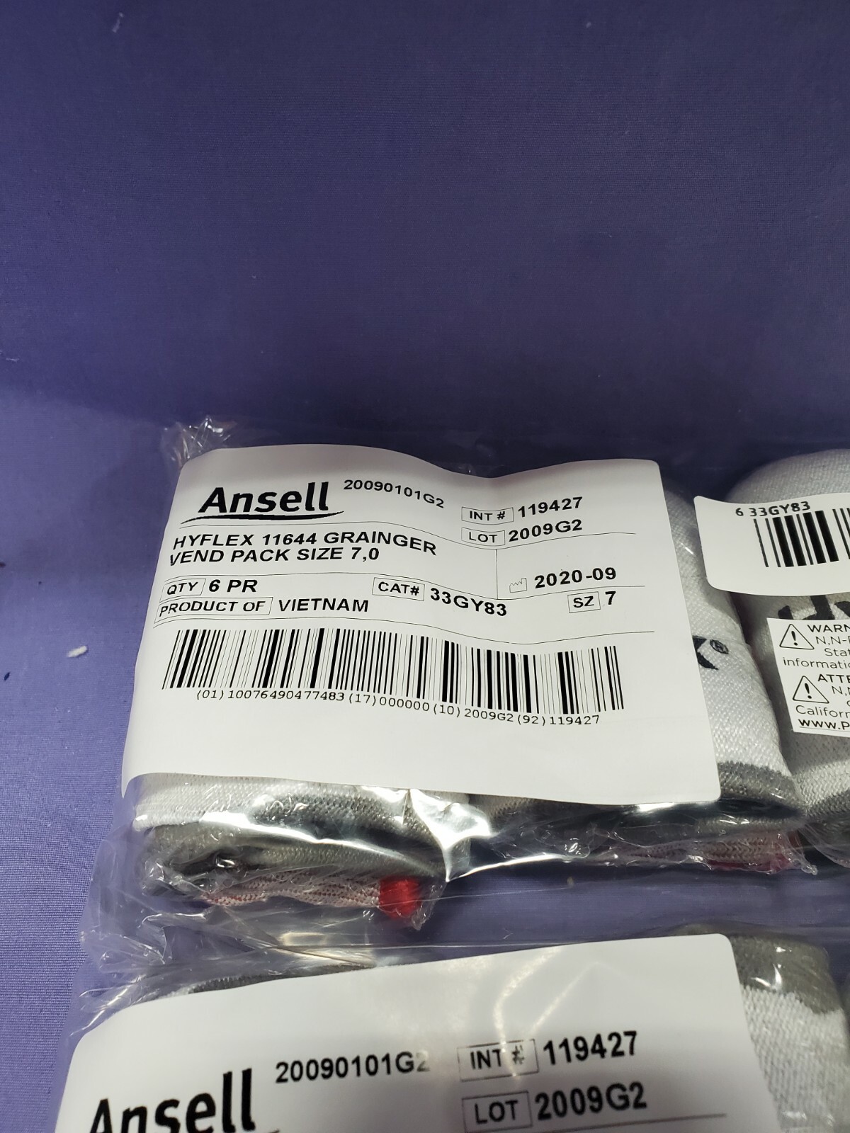 12 Pair ANSELL HYFLEX 11-644 CUT – ABRASION RESISTANT GLOVES Size 7