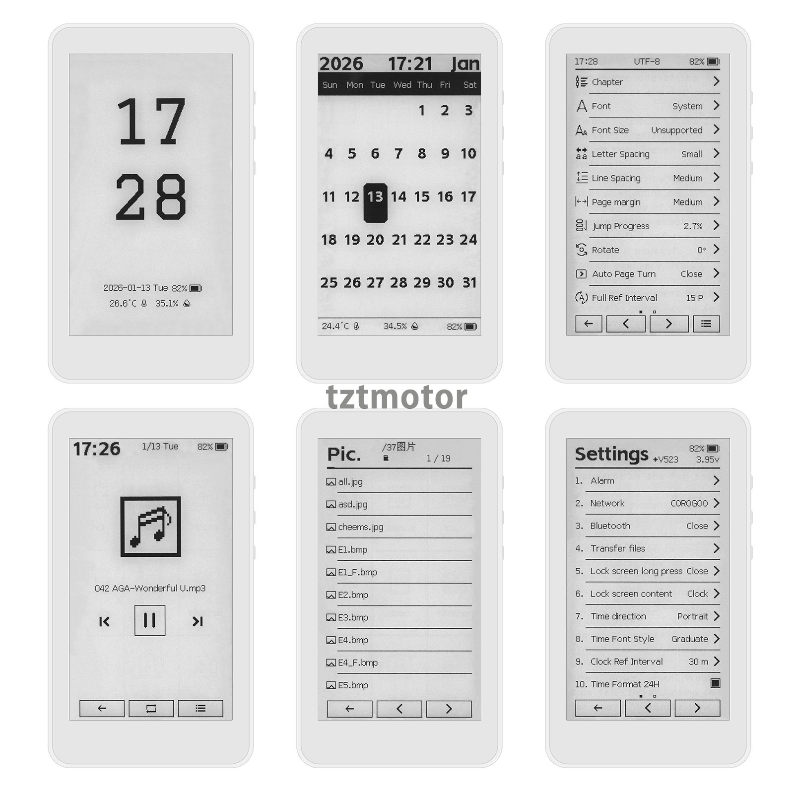 M3 Portable E-Book Reader 3.7 inch Touch Screen E-Paper Clock E-Ink Display