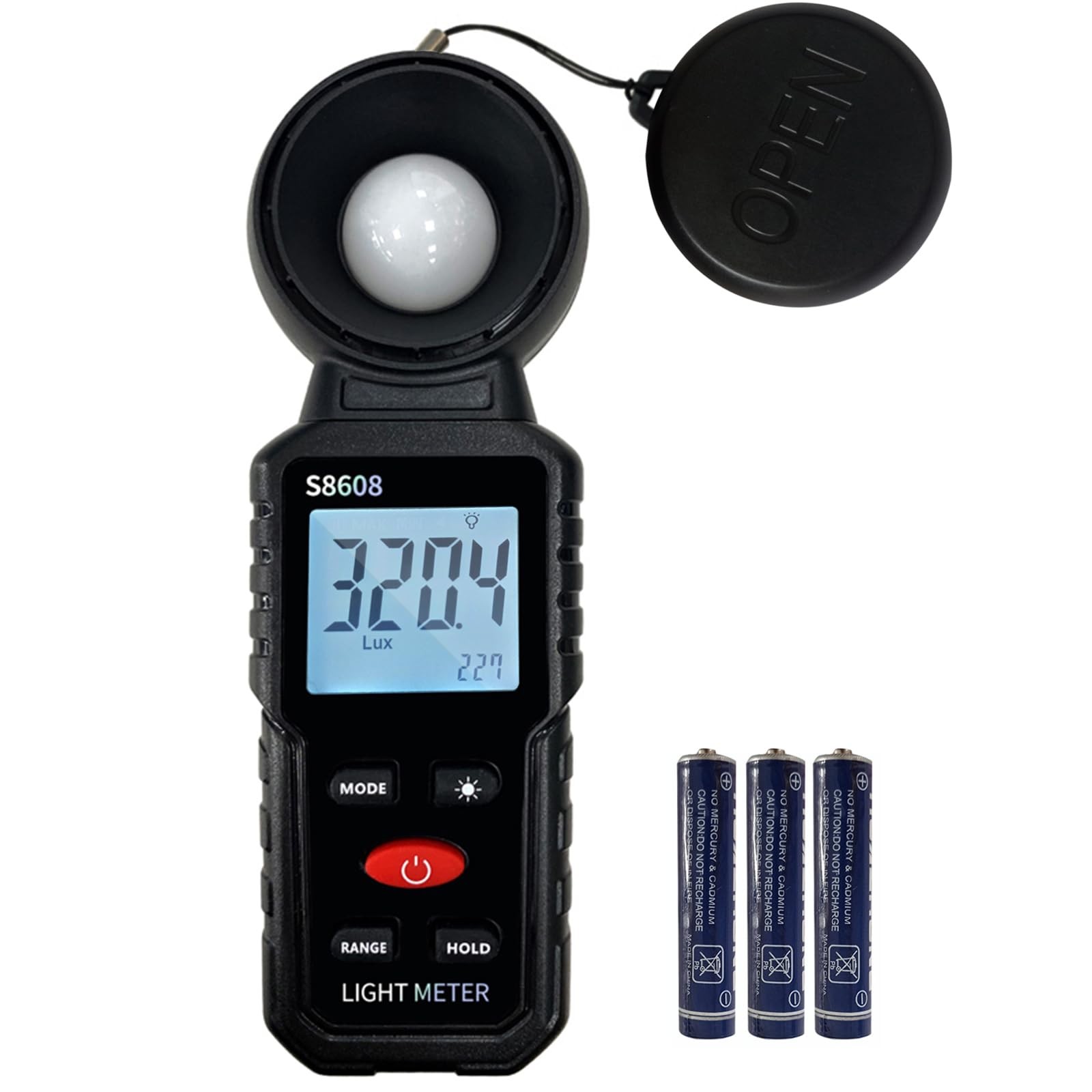 Digital Illuminance Light Meter Tester 200,000Lux Meter (18,500FC) Luxmeter L…