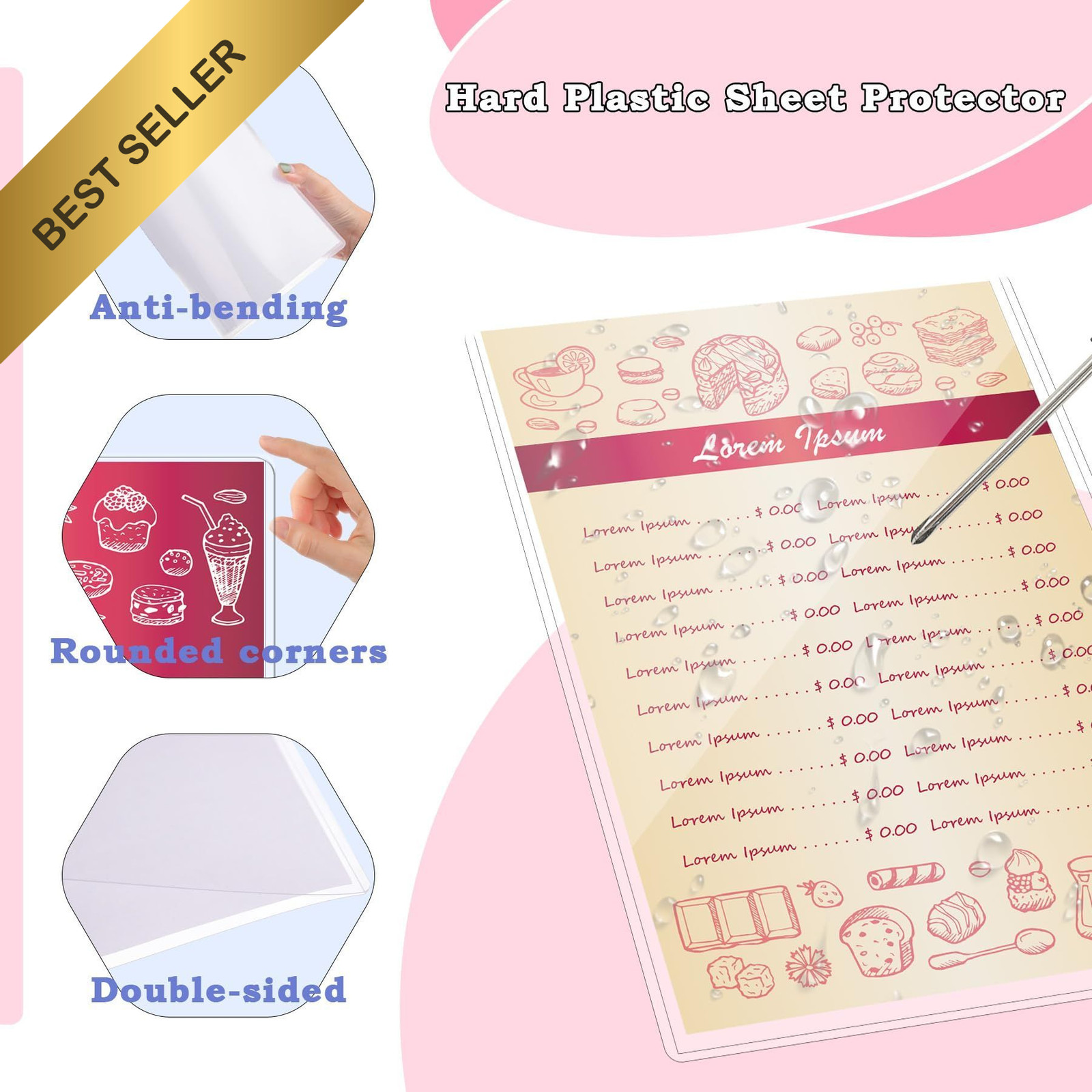 AKONEGE Rigid Print Protectors Document Holder Clear Hard Plastic 6 Pack 8.5×11