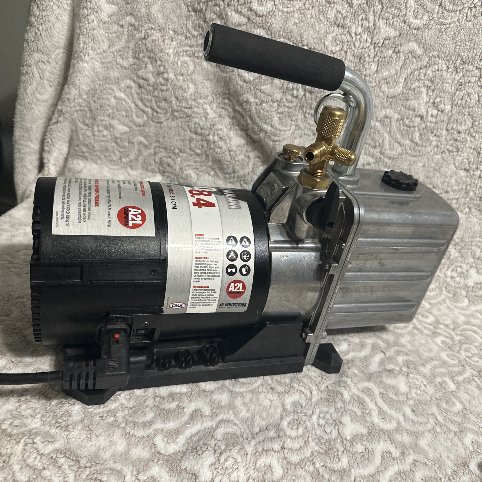 JB Industries DV-240DC Vacuum Pump, 8.4 CFM 1/2 hp DC Motor Platinum Pro DC 8.4