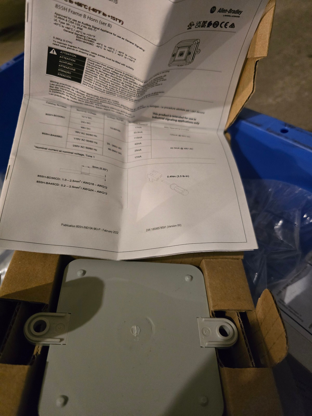 Allen Bradley 855H 855H-BD30BD Ser B 10-60VDC Audible Signal Device NEW FREE SHI
