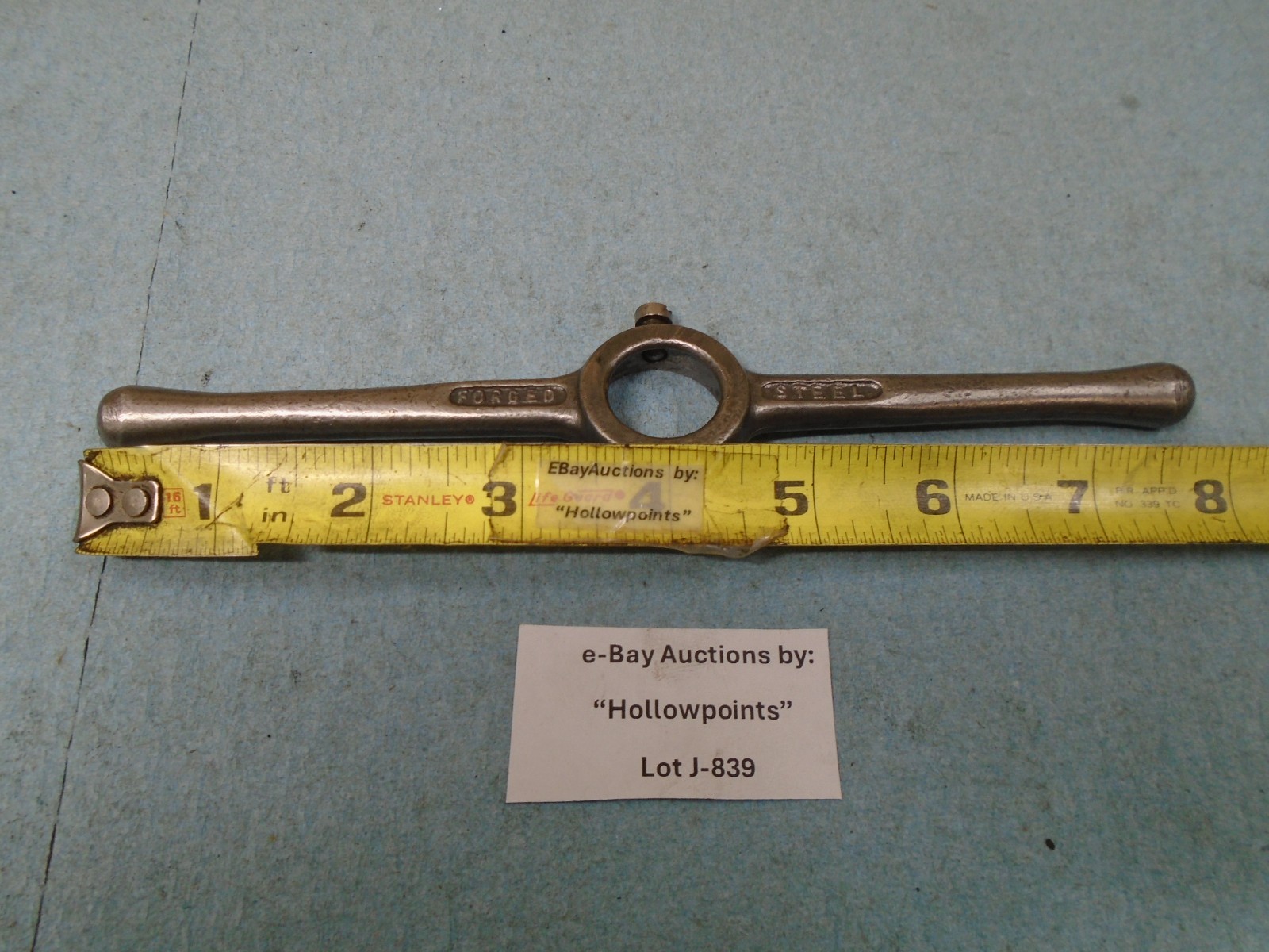 ACE No Name USA 1″ Round Forged Steel Die Handle Holder 8″ Long J839