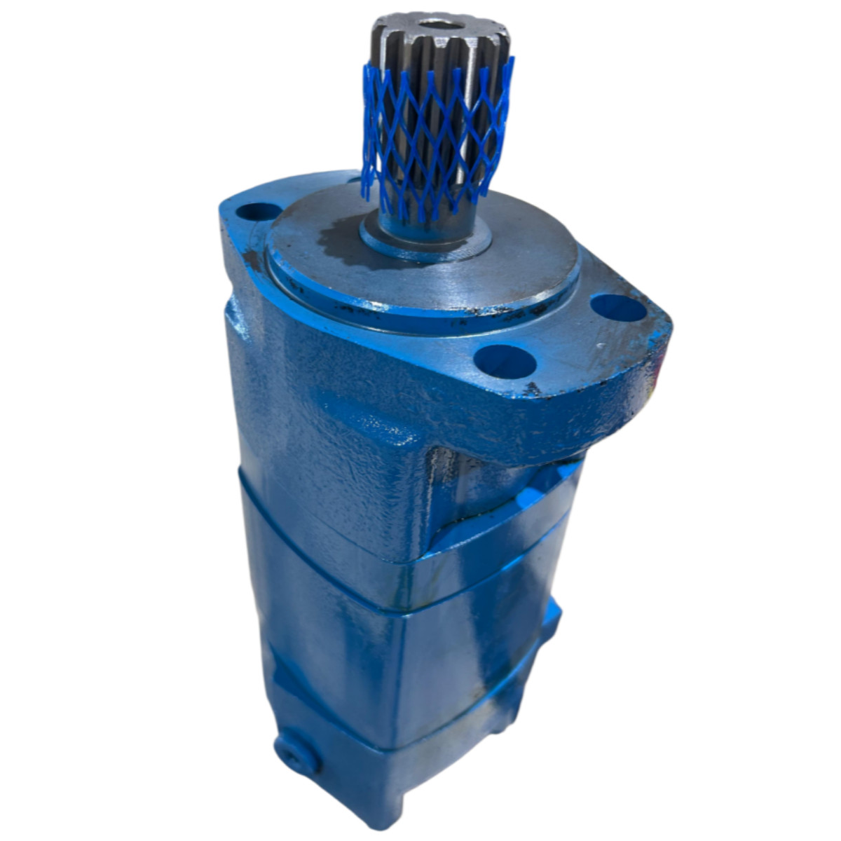 AGT 14 Splined Cycloidal Hydraulic Motor BM5-305 Replacement 4 Holes Mount Blue