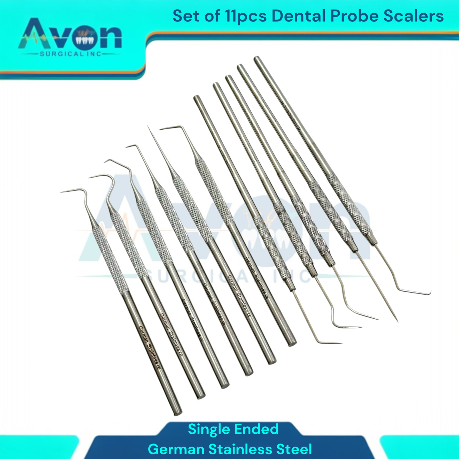 Lot of 11pc – Multi-Purpose Precision Micro Probes Scaler Picks, Single-Ended