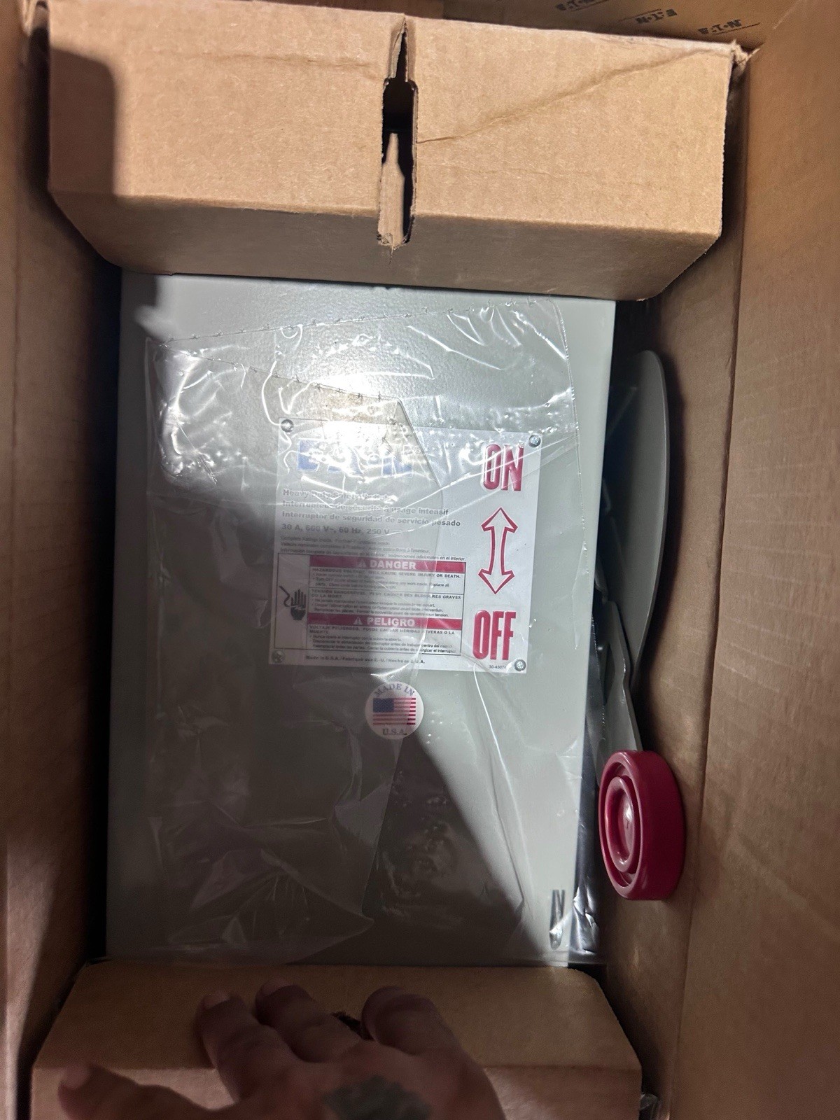 Eaton DH361URK Heavy Duty Safety Switch 30A 600V 3-Pole Type 3R Weather