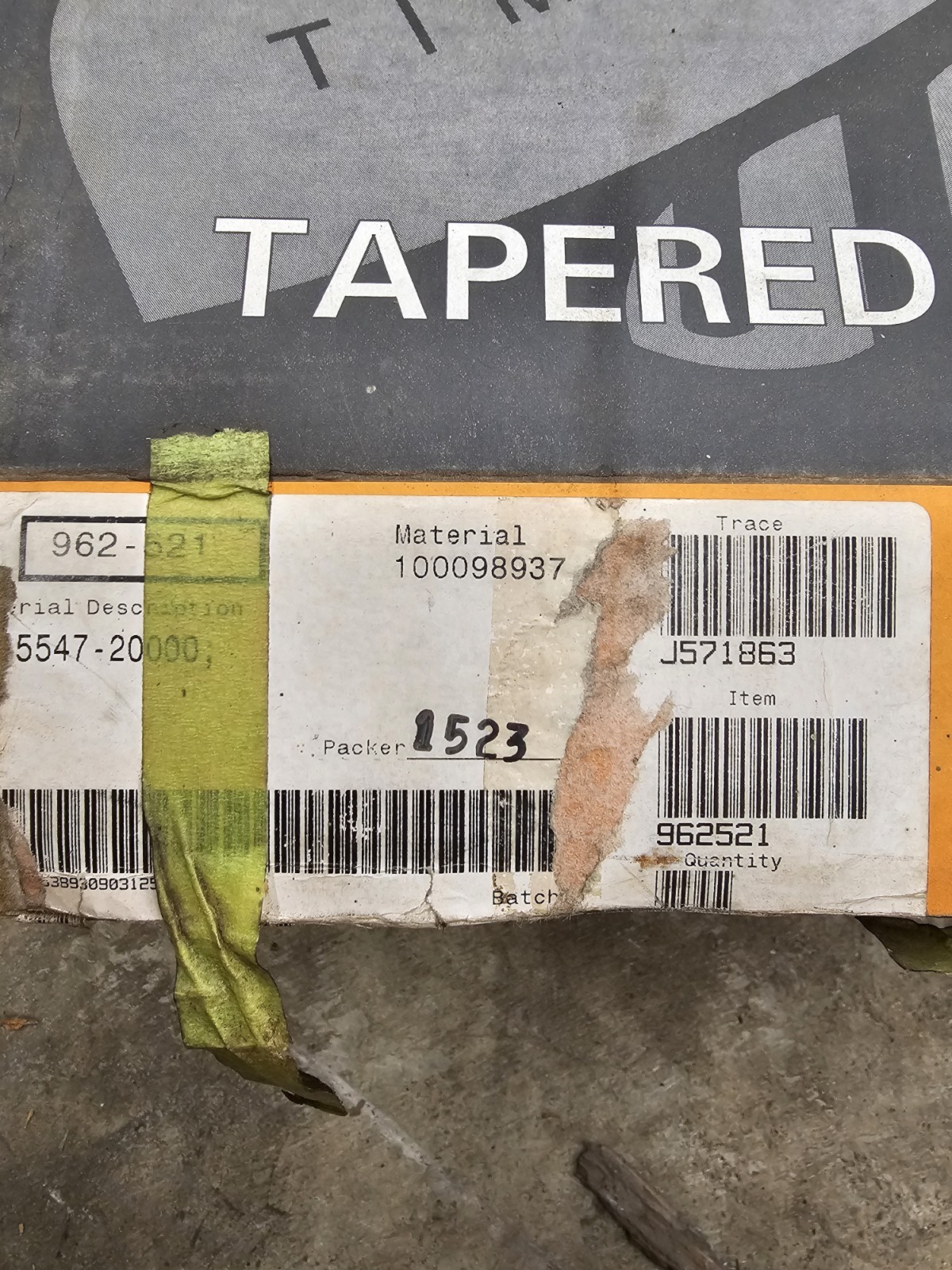 L865547/L865512 381×479.43×49.21mm Timken Tapered Roller Bearing
