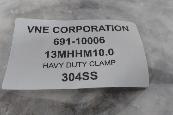VNE Corporation 13MHHM10.0 5 Pk 10 In Tube OD 304SS Single-Pin Heavy Duty Clamp