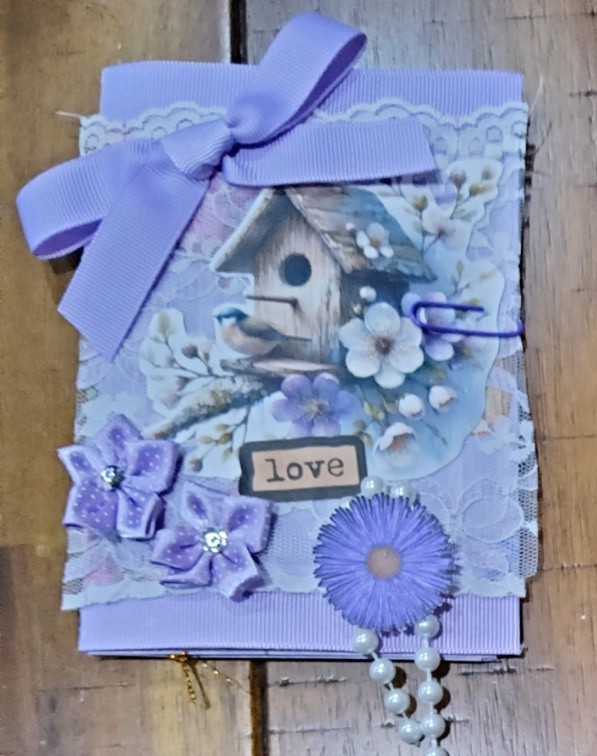 2 Junk Journals Handmade Booklet Folio PINK ROSES & LOVE w/ Pockets & Ephemera