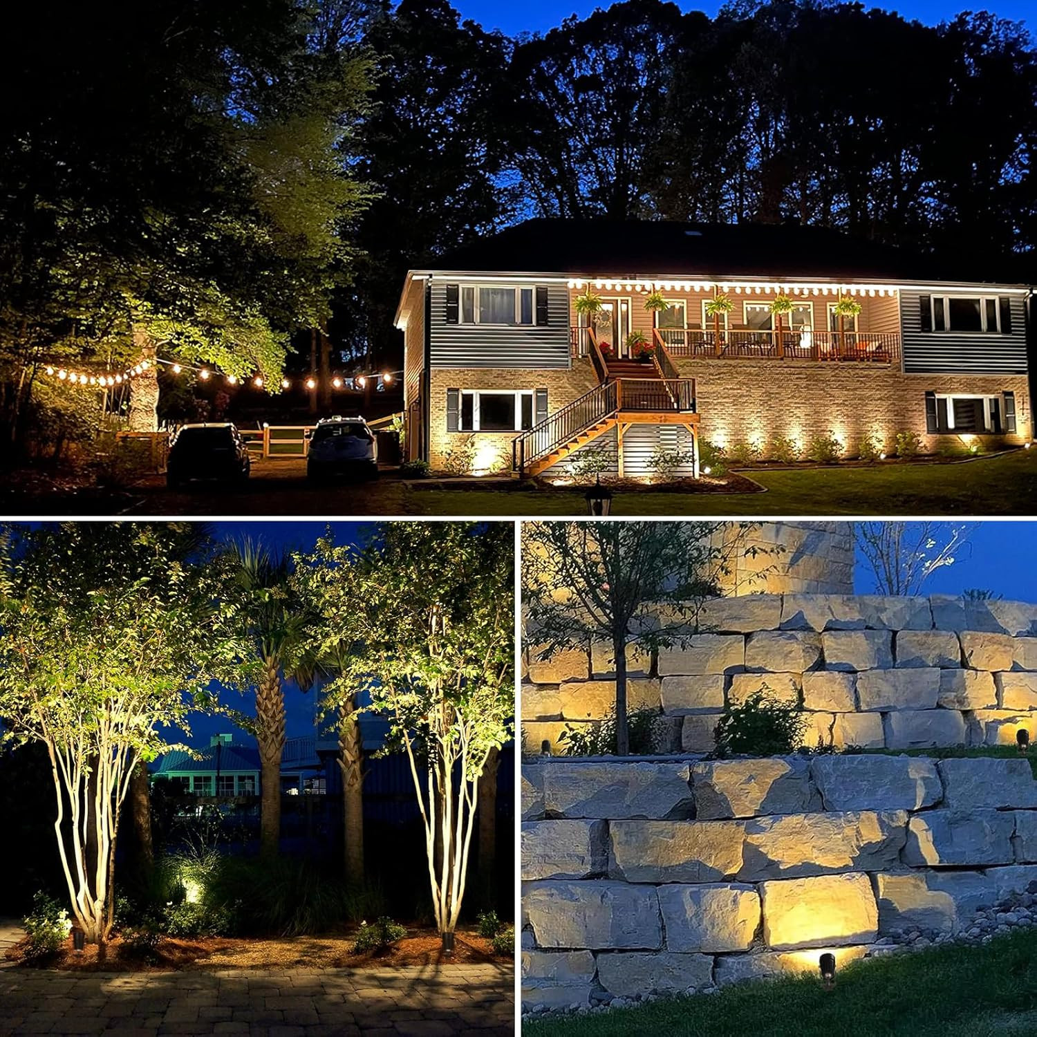 All-In-One LED Landscape Lighting Kit, 8-Pack Low Voltage Landscape Lights with