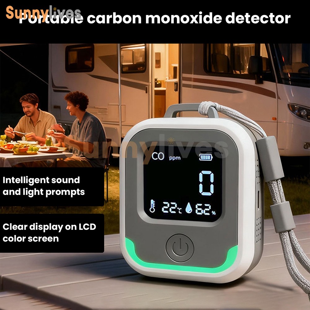 Air Quality Monitor 3-in-1 Carbon Monoxide Detector Temperature Humidity Alarm