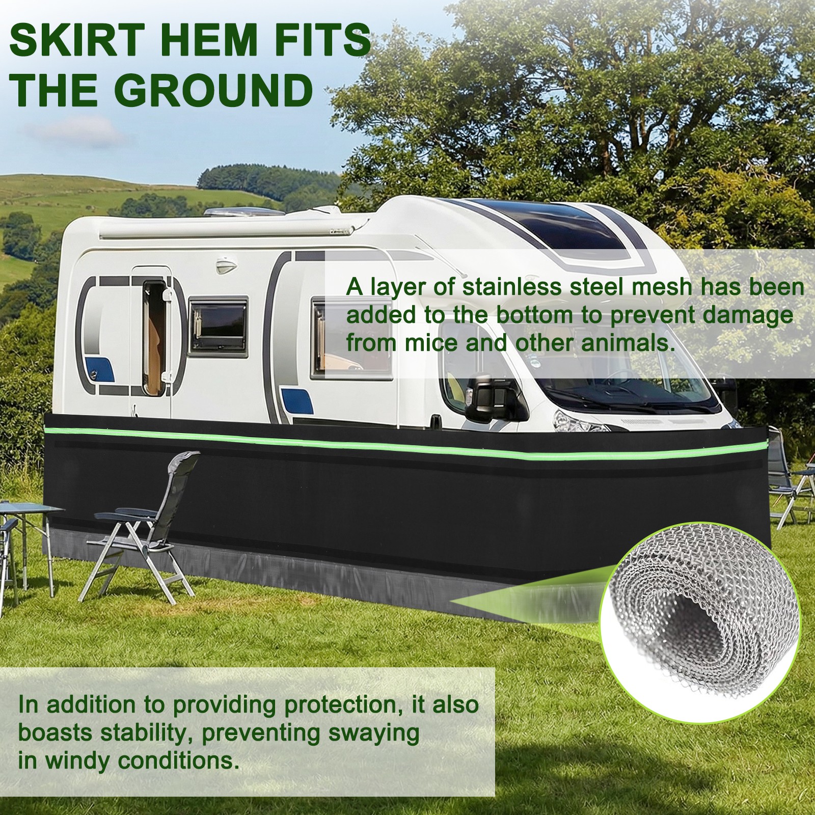 Thick Mobile House Skirting 39.37ft Heightx85.3ft Length for Garden Outdoor Yard