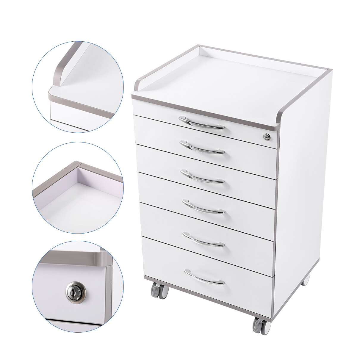 Portable Delivery Unit with Air Compressor /Mobile Dental Cart Trolley Cabinet