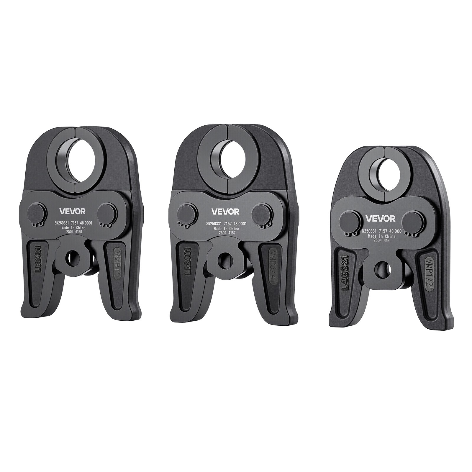 VEVOR MegaPress Jaws 3PCS Pressing Jaws 1/2″ 3/4″ & 1″ for Standard Press Tools