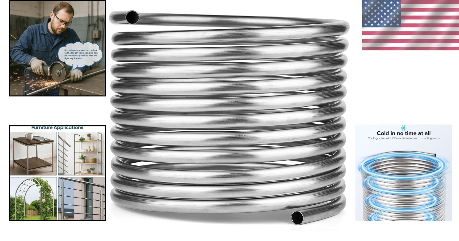 304 Stainless Steel Coil Tubing 1/2″ OD x 25Ft – Corrosion Resistant & Versatile
