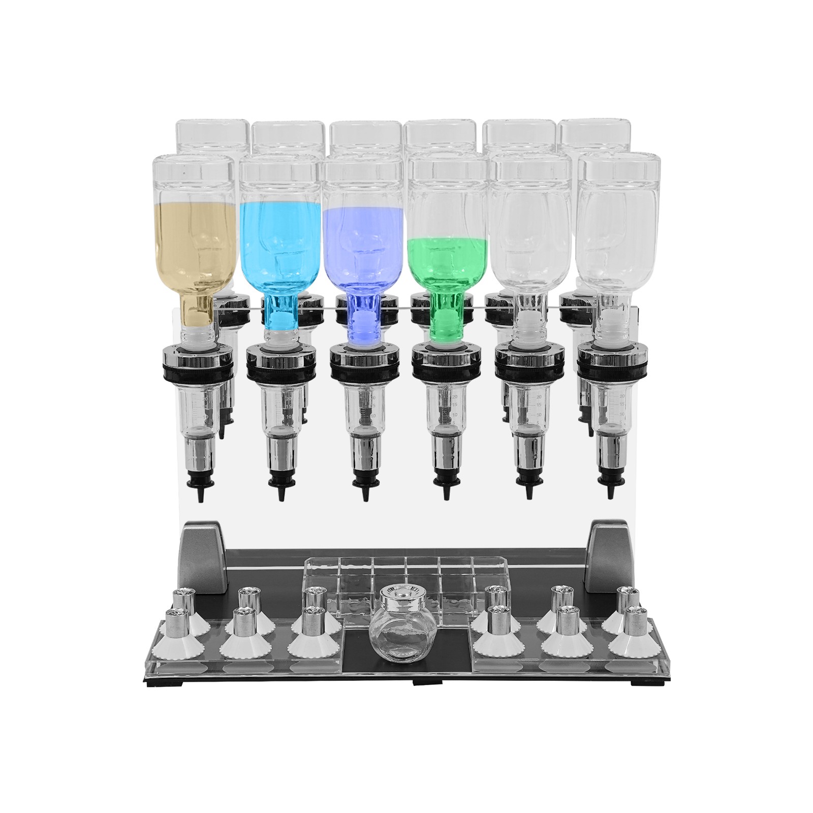 12 Bottles Manual Perfume Dispenser Desktop Perfume Dispenser Machine 200ml