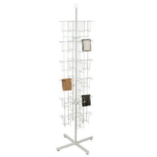 Greeting Card Rack Rotating Spins 48 Pocket White Retail Display 5″ x 7 Cards