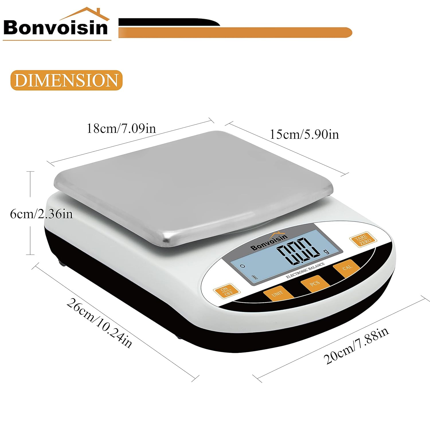 Bonvoisin Lab Scale 5000Gx0.01G Digital Precision Analytical Balance 10Mg High P