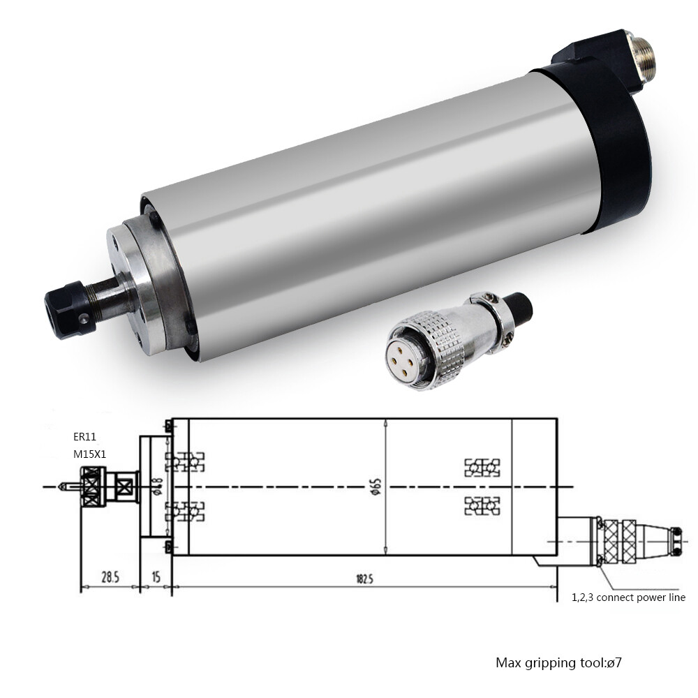 1.5KW/0.8KW Spindle Motor Water/Air-cool 24000RPM 220V, VFD Inverter,ER11 Collet
