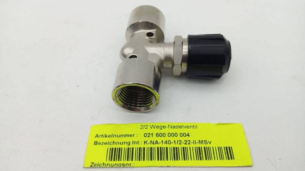 021 600 000 004 K-NA-140-1/2-22-II-MSv 2/2 Way Needle Valve