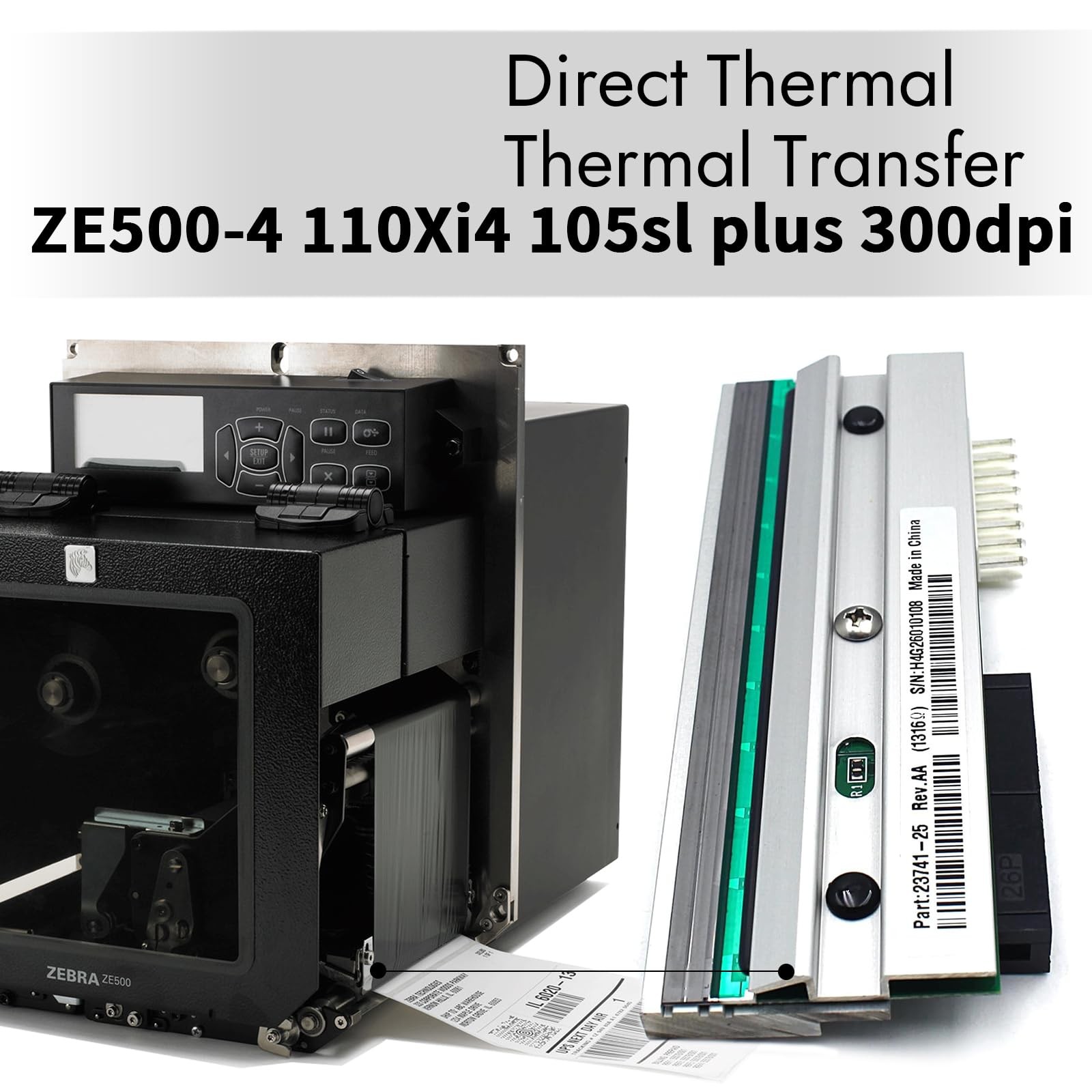 P1004232 New Printhead for Zebra ZE500-4/110Xi4/105SL Plus Thermal Printer OEM