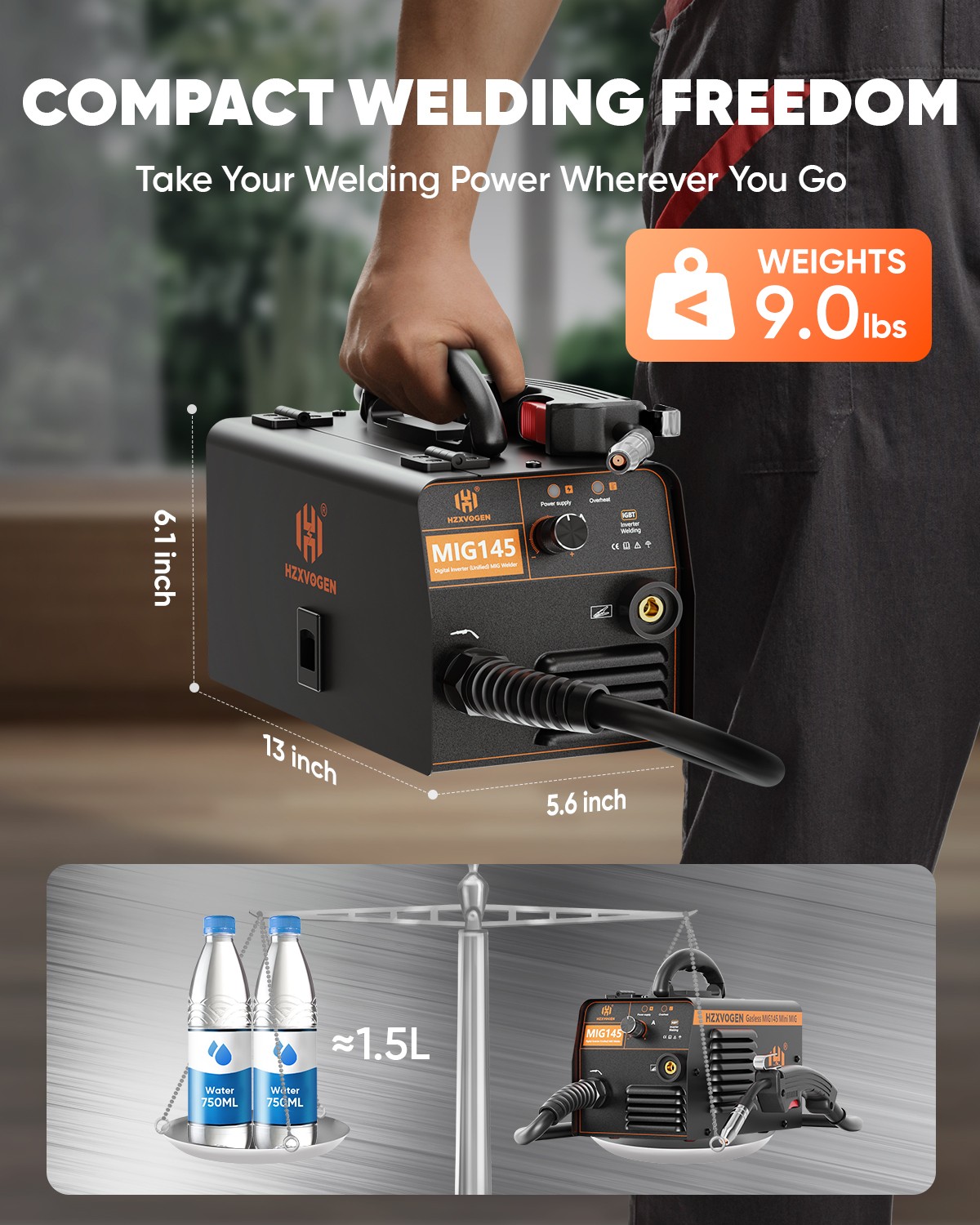 110V/230V Gasless Flux-Core Mini MIG Welder ARC Welding Machine 200A for US Shop