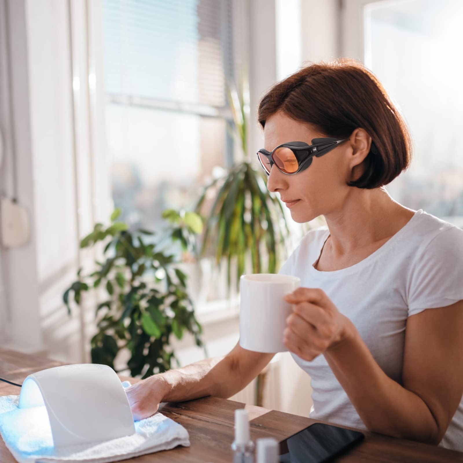 Professional UV Light Safety Glasses for 90nm-490nm One Size, Orange
