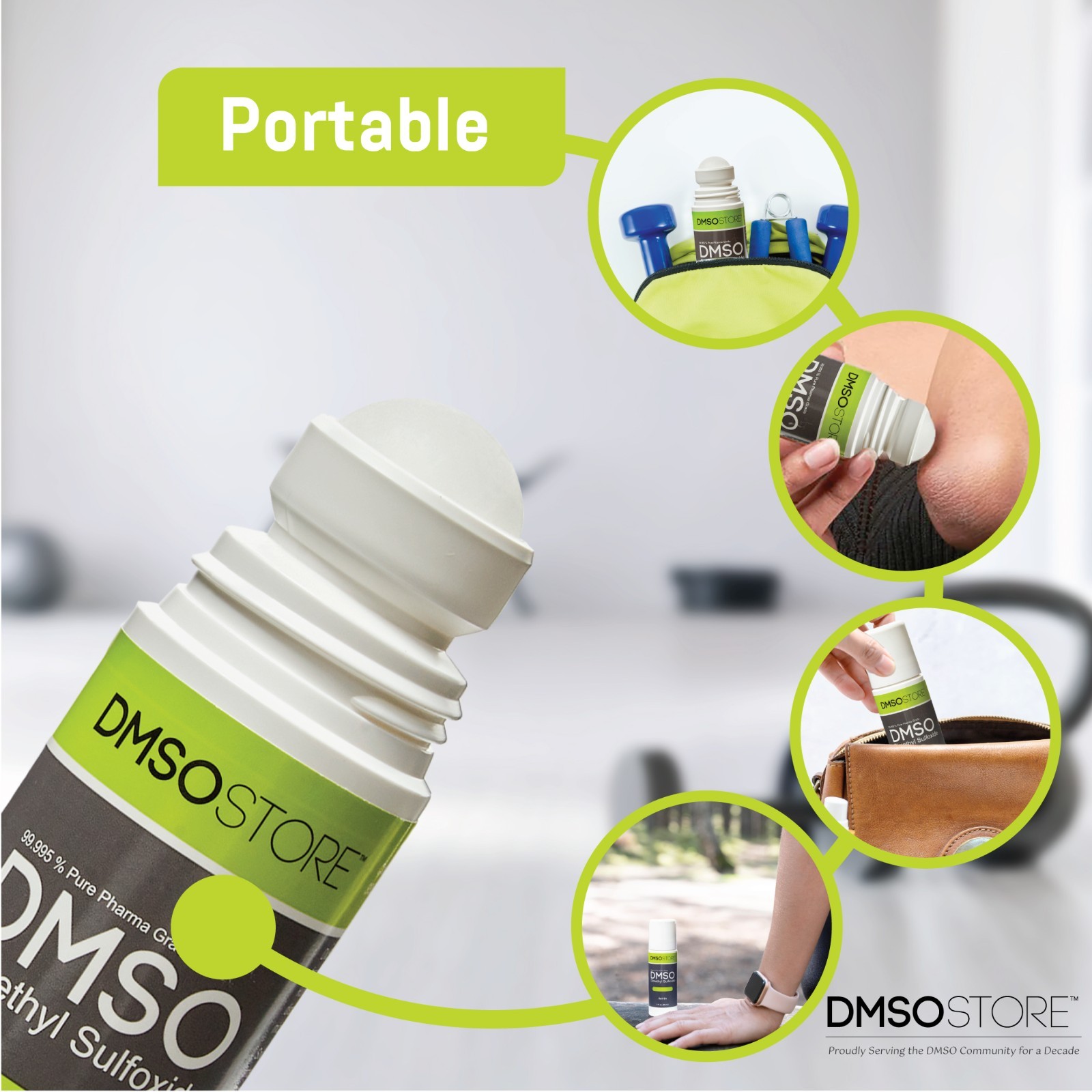 DMSO Roll-on Lavender Scented: 3oz. 99.995% Pure Soothe Aches, Relaxes (3 pack)