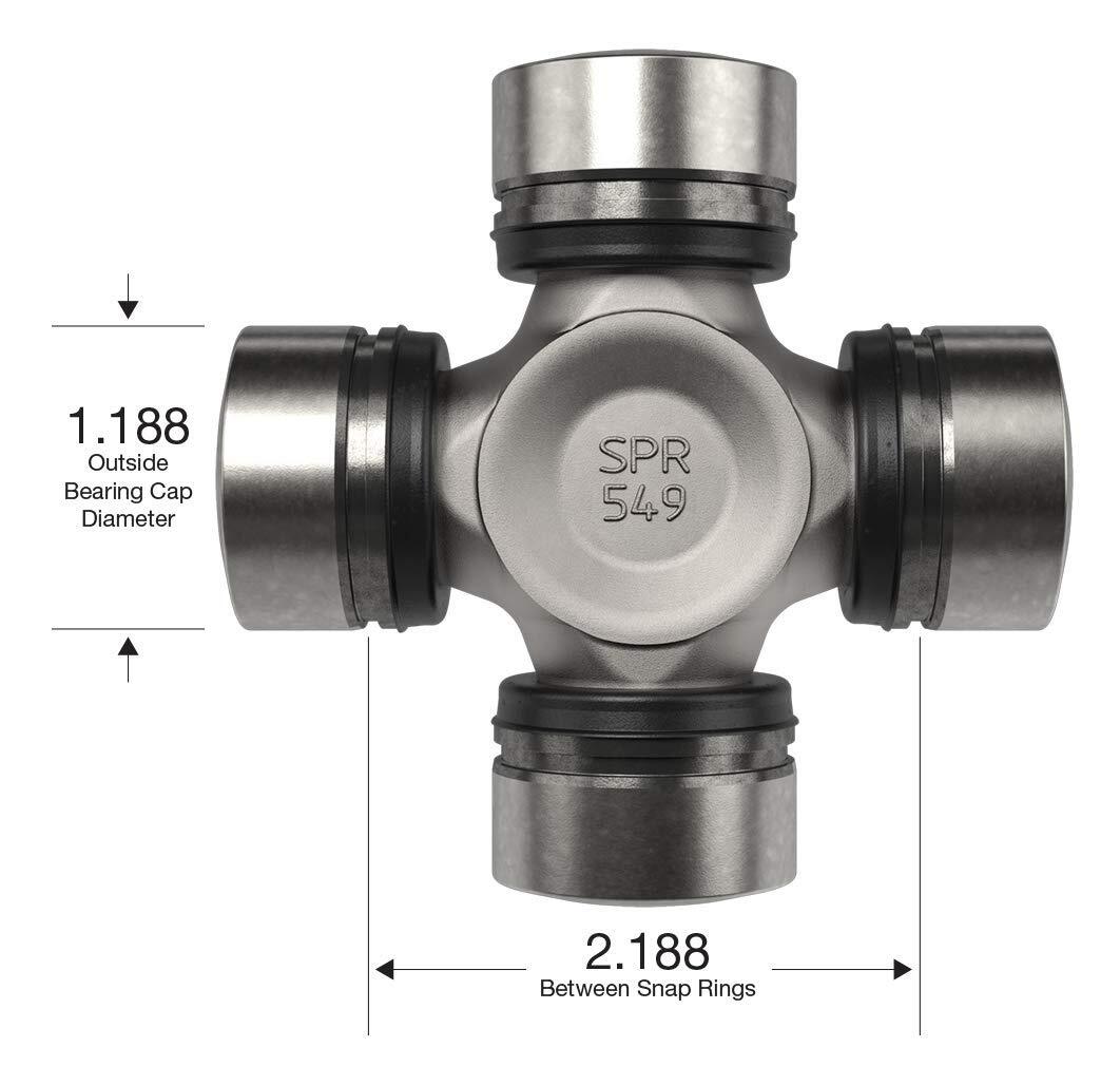 Spicer 1310WJ Non Greaseable Axle Shaft U Joint with Snap Rings 1188 Inch Cap
