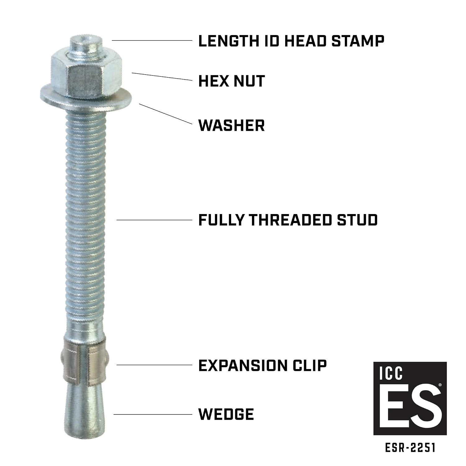TruBolt 5 8 x 5 In Concrete Anchor 10 Pcs Stainless Steel Heavy Duty